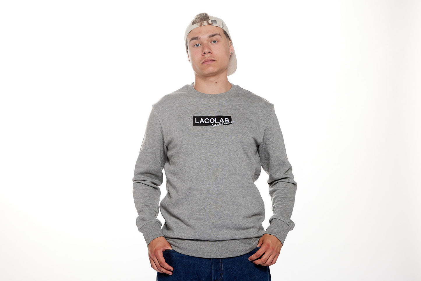 Sweat streetwear brodé édition limitée - ART WILL SAVE US BLK / LACOLAB