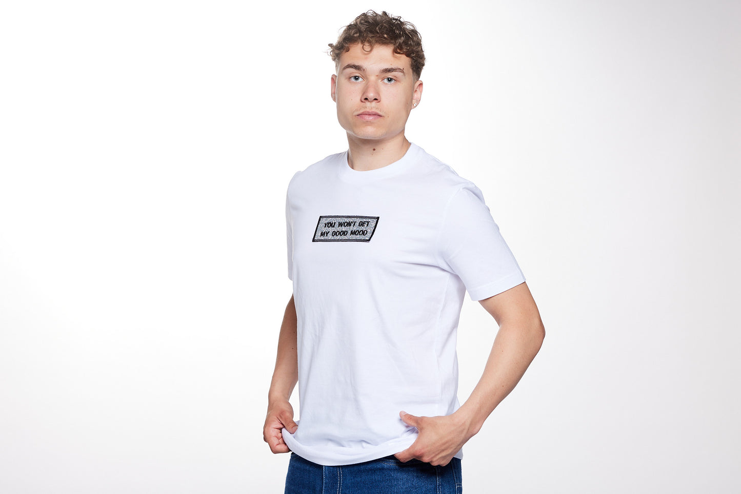 T-shirt streetwear brodé édition limitée - You Won’t Get My Mood / LACOLAB