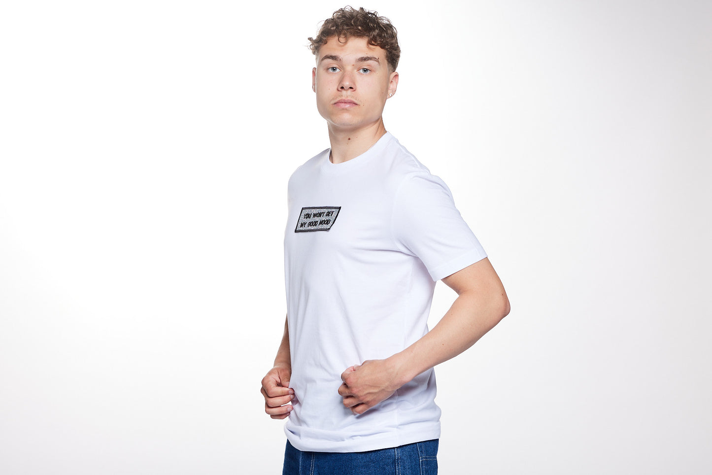 T-shirt streetwear brodé édition limitée - You Won’t Get My Mood / LACOLAB