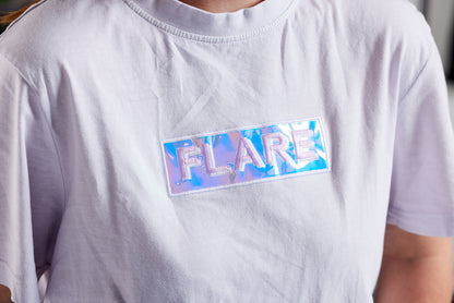 T-shirt streetwear holographique brodé édition limitée - FLARE / LACOLAB